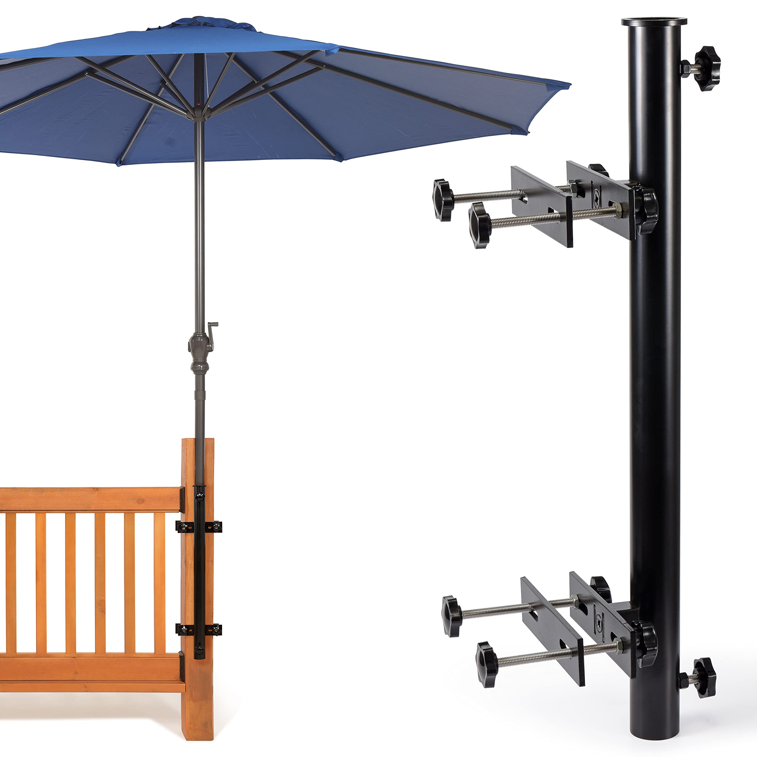 Wanhork front view deck mount showing sturdy black finish and upright support benefit