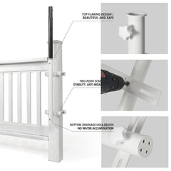Wanhork mounted on railing with umbrella in use showing secure hold
