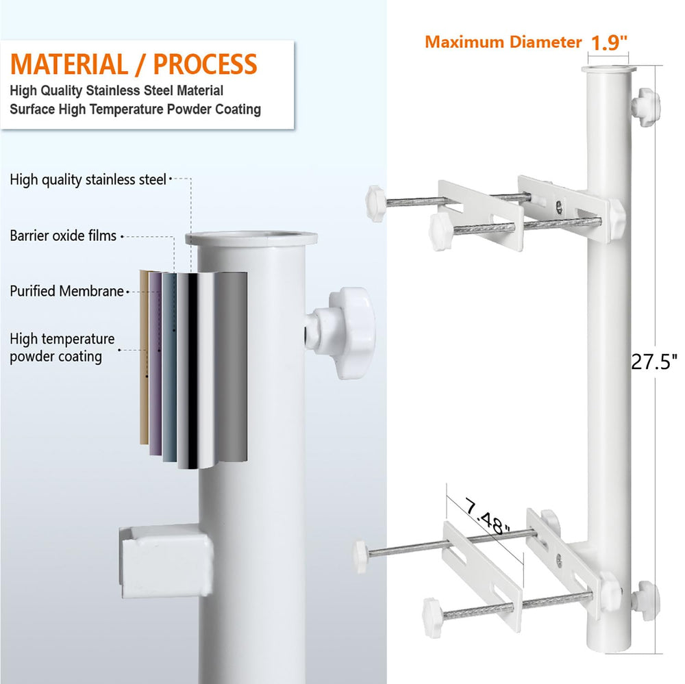 Wanhork tube length with ruler showing 27.5 inches for strong vertical support