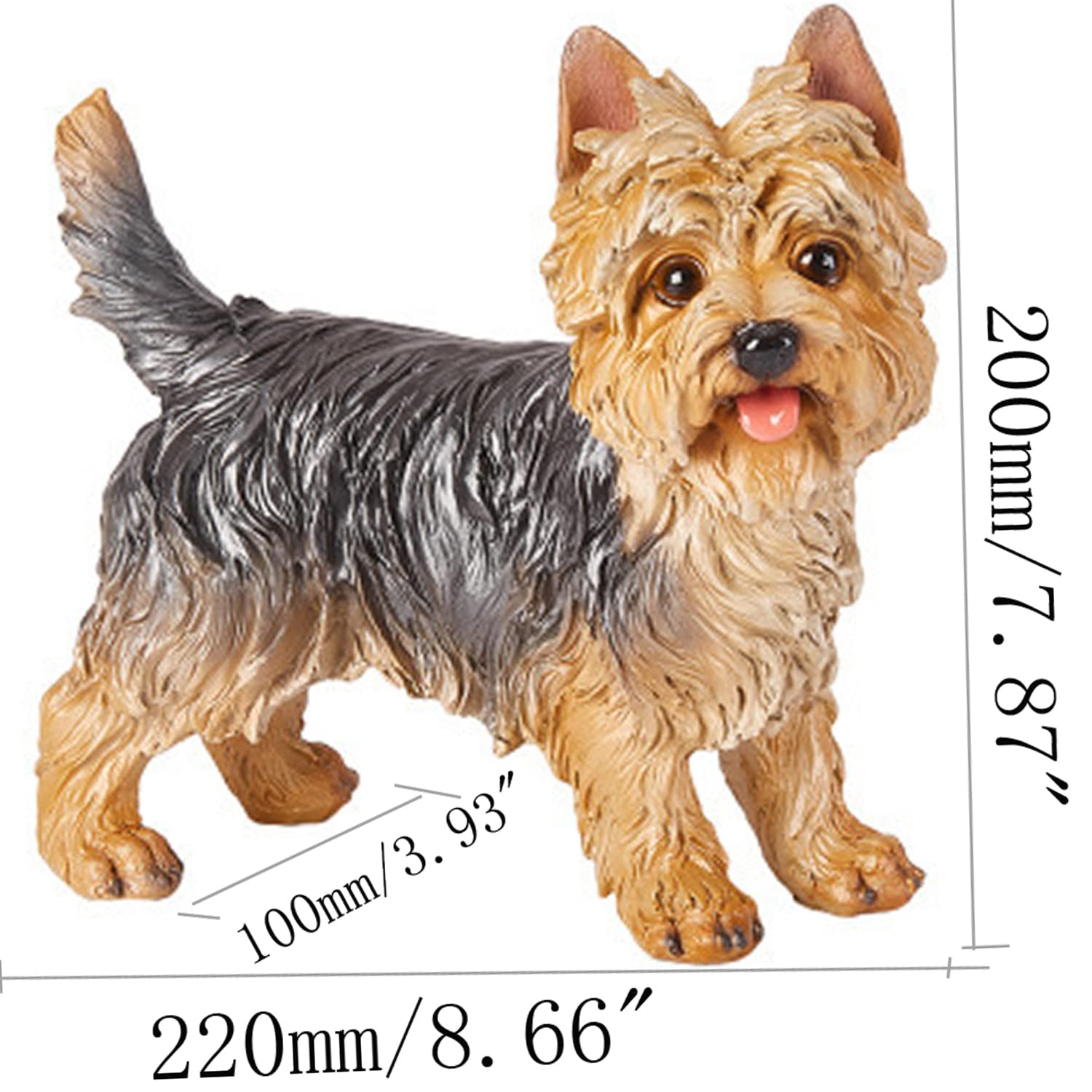 WANLIAN Yorkie close-up of face with glass eyes for realistic appeal