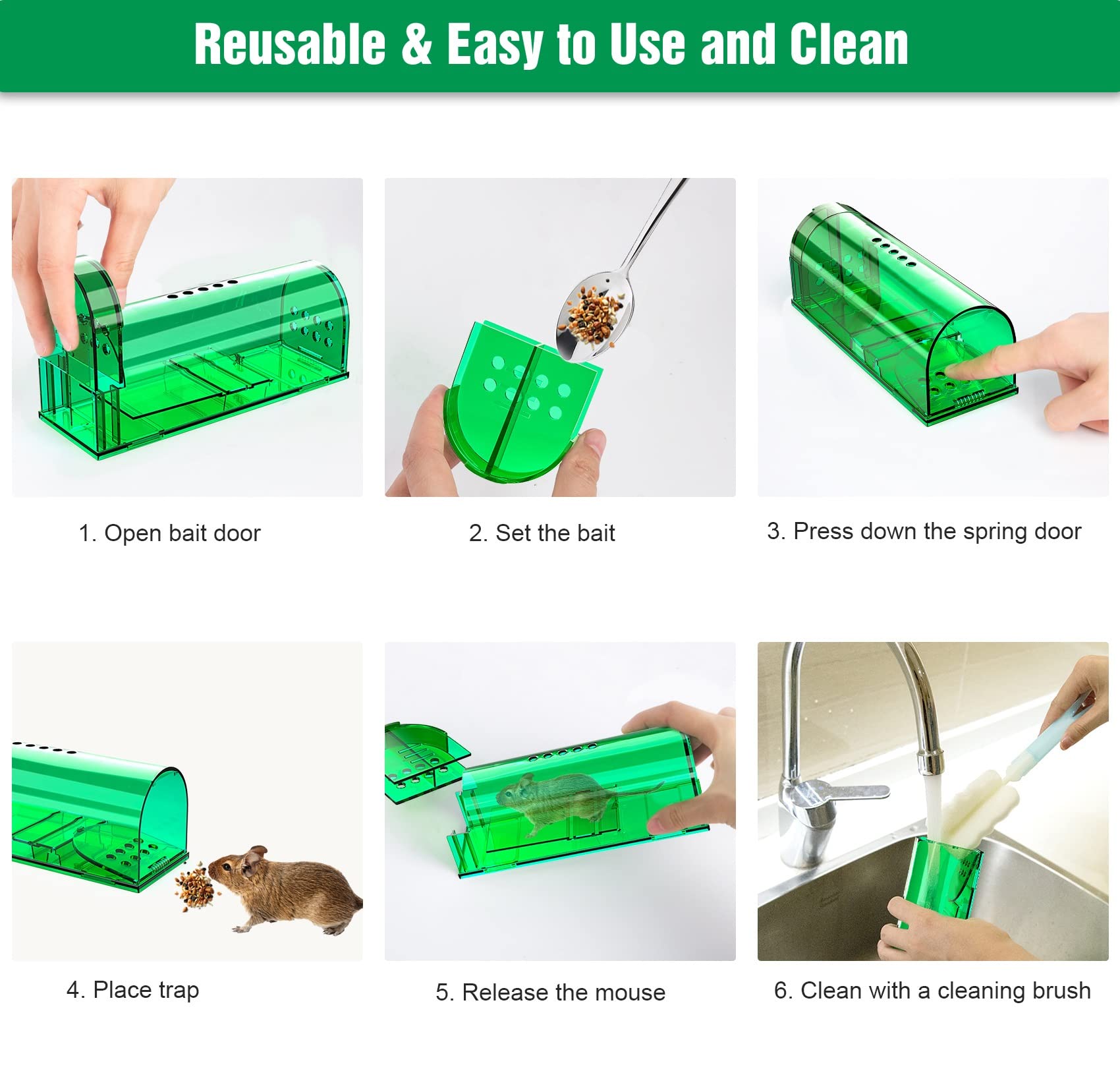 Wanqueen bait compartment detail demonstrating easy baiting and effectiveness