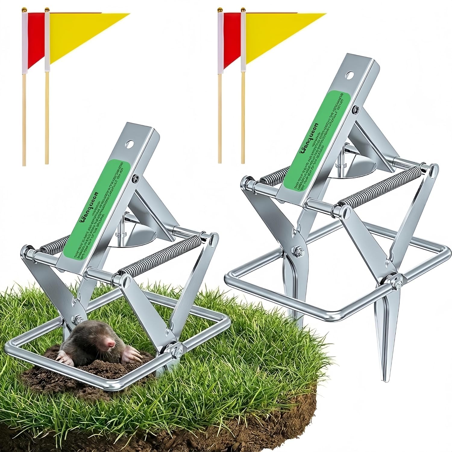 Wanqueen front view of 2-pack scissor traps showing durable packaging and contents