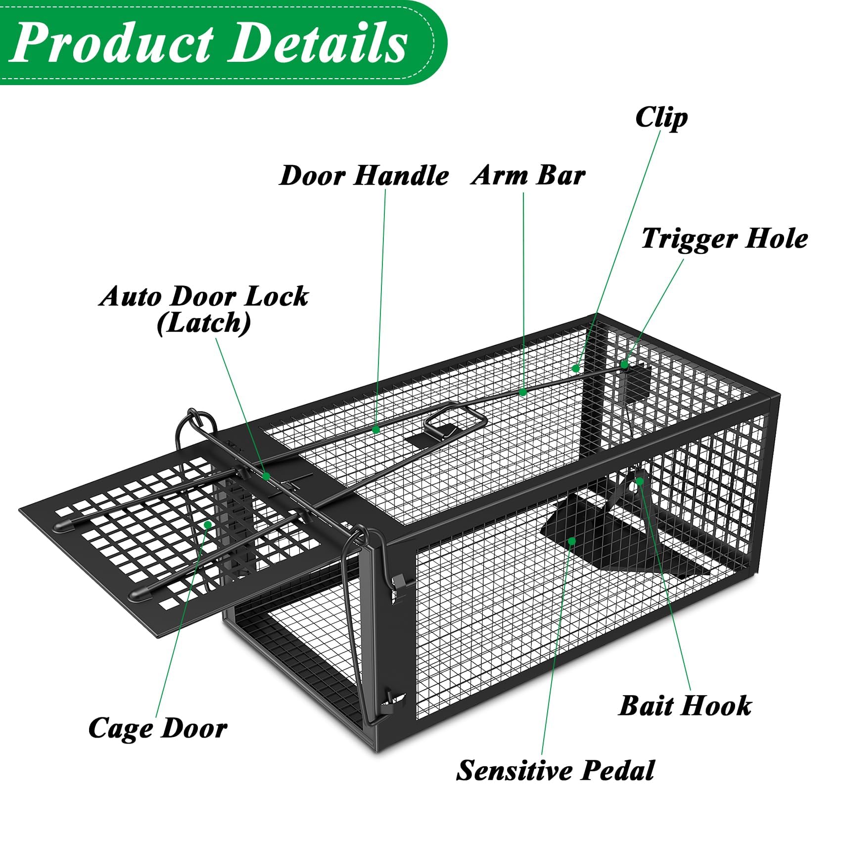 Wanqueen live trap held in hand to show scale and convenient transportability