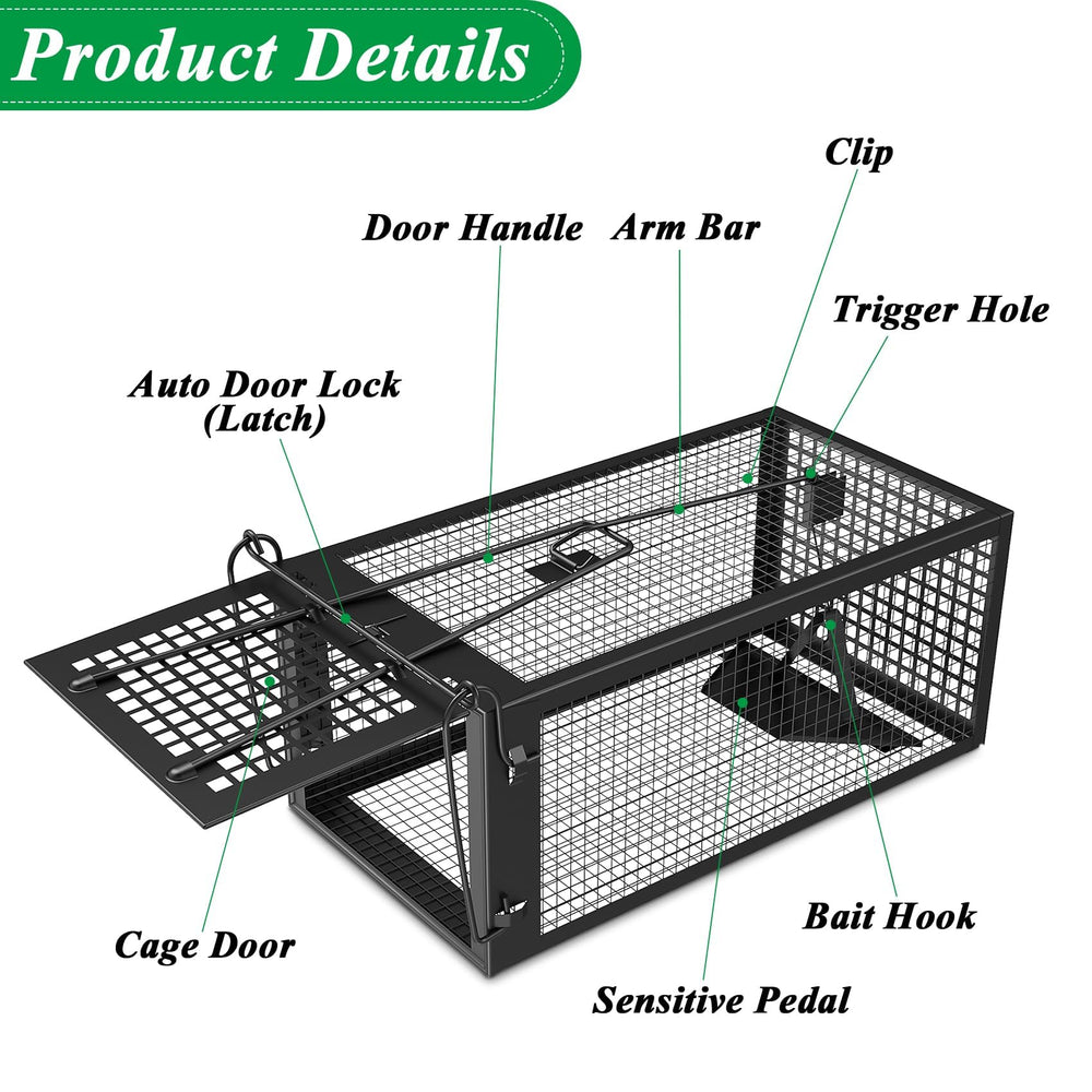 Wanqueen live trap held in hand to show scale and convenient transportability