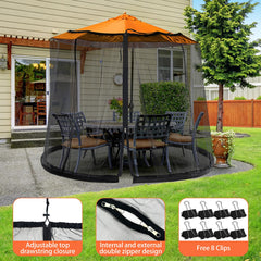 WANRU net in use around table and chairs creating a protected dining space
