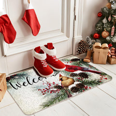 WARDOS mat in use at front door adding festive curb appeal benefit