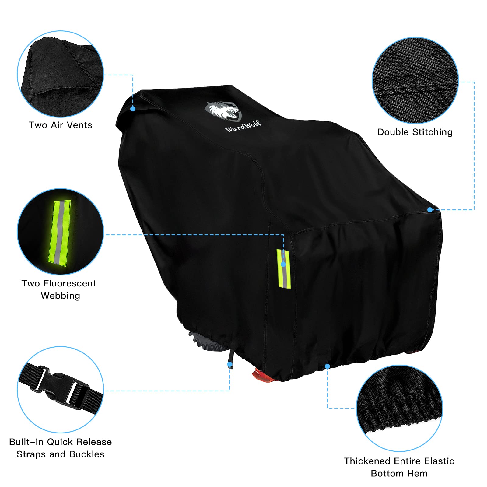 WardWolf adjustable strap and thick buckle close-up for secure windproof fit