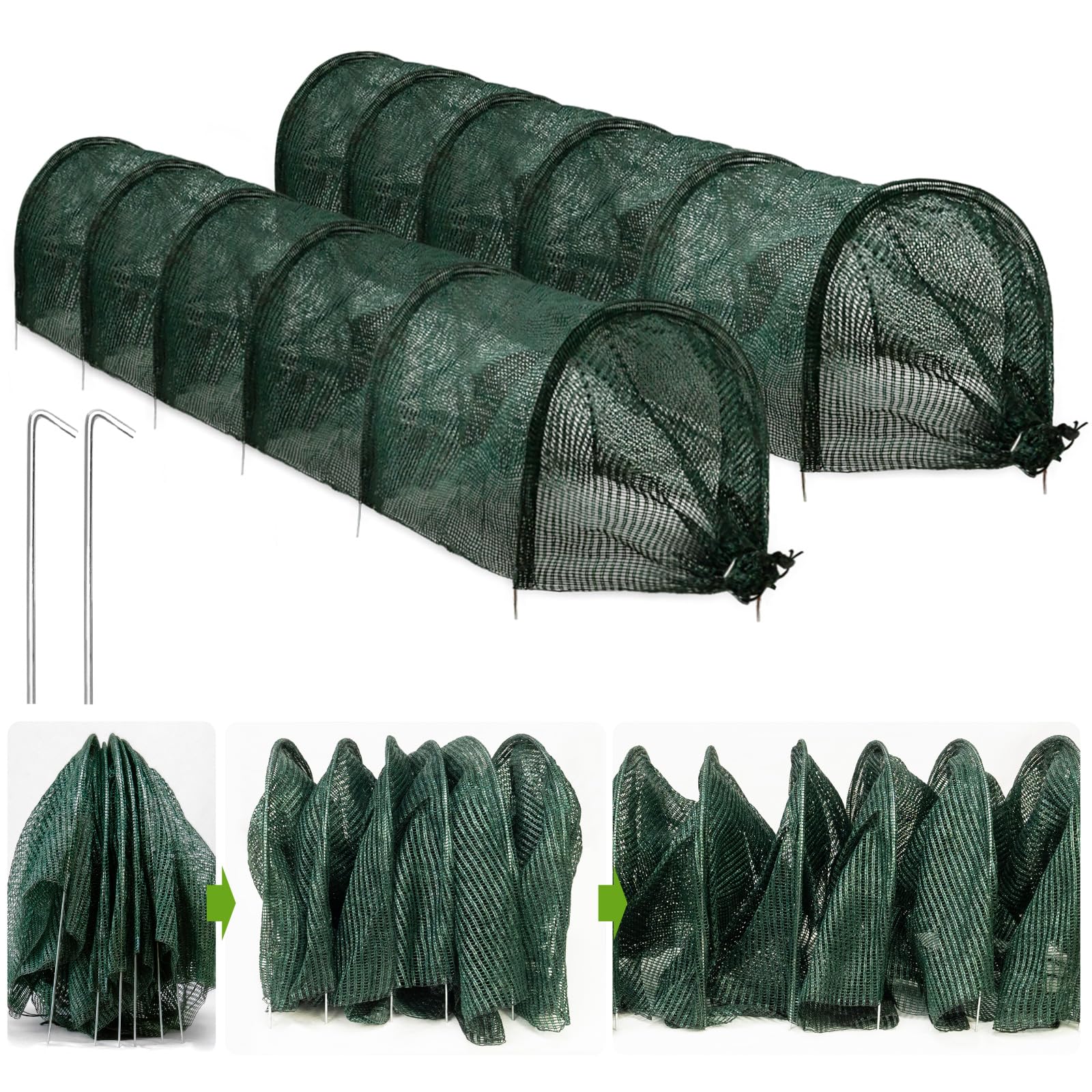 warmfarm front view of assembled tunnel showing full garden protection