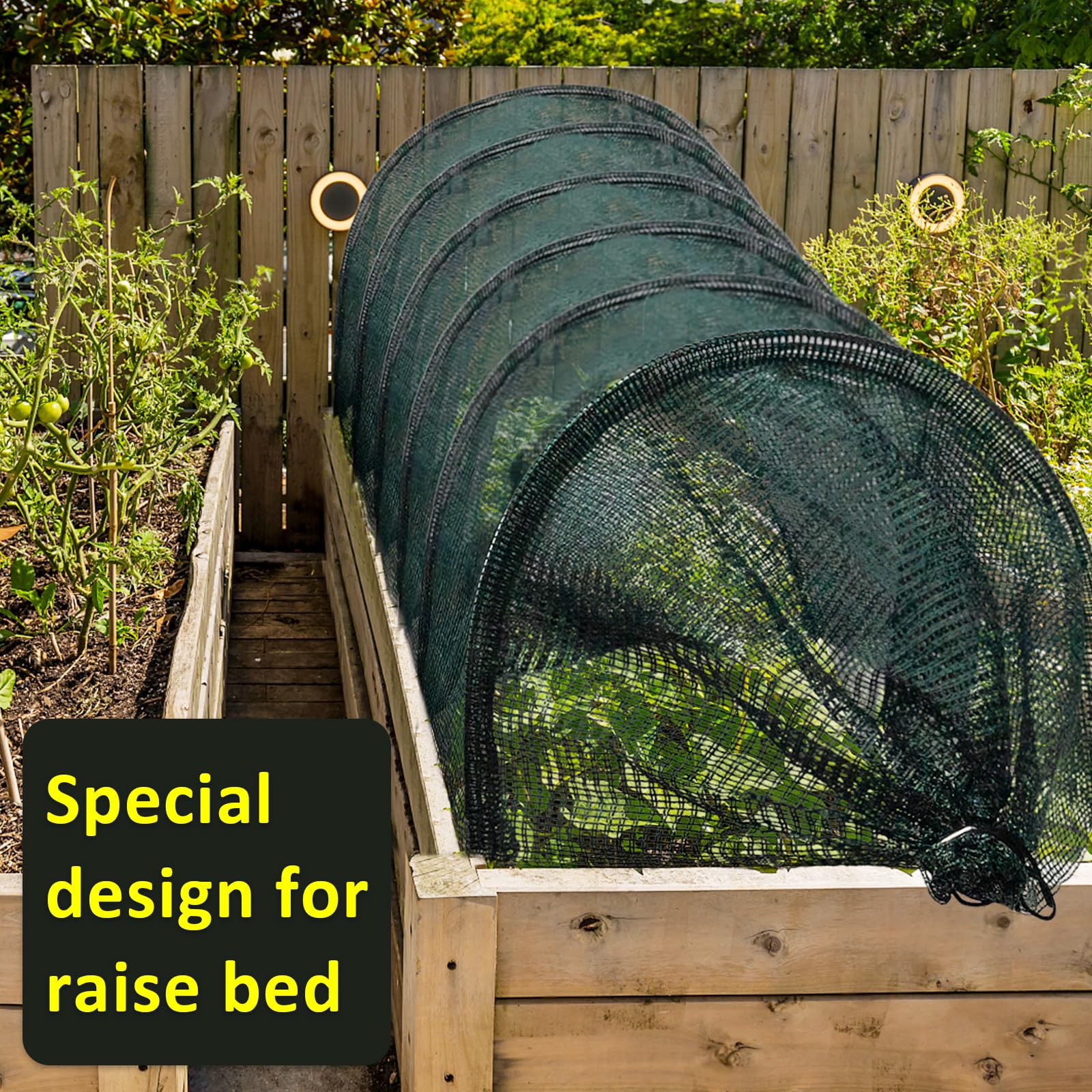 warmfarm tunnel used over vegetable bed protecting seedlings from sun