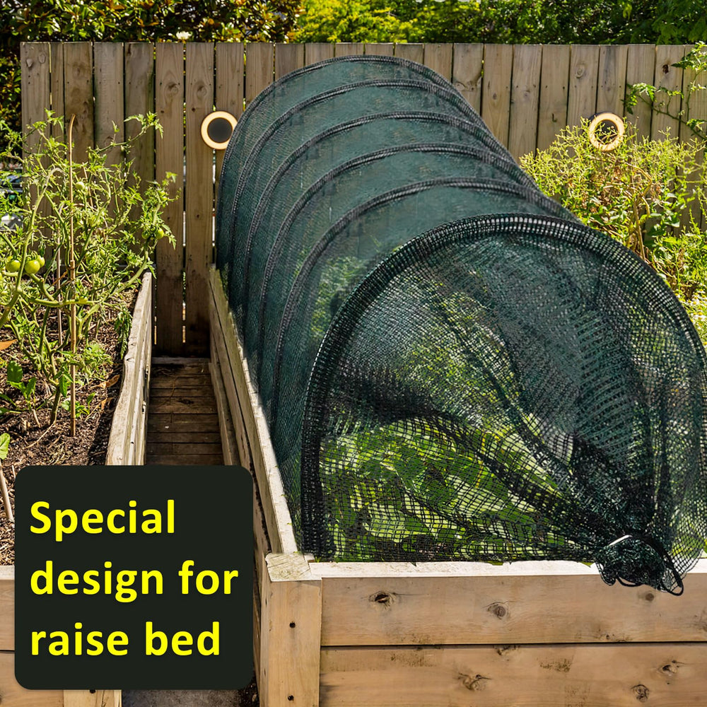 warmfarm tunnel used over vegetable bed protecting seedlings from sun