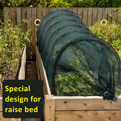 warmfarm tunnel used over vegetable bed protecting seedlings from sun