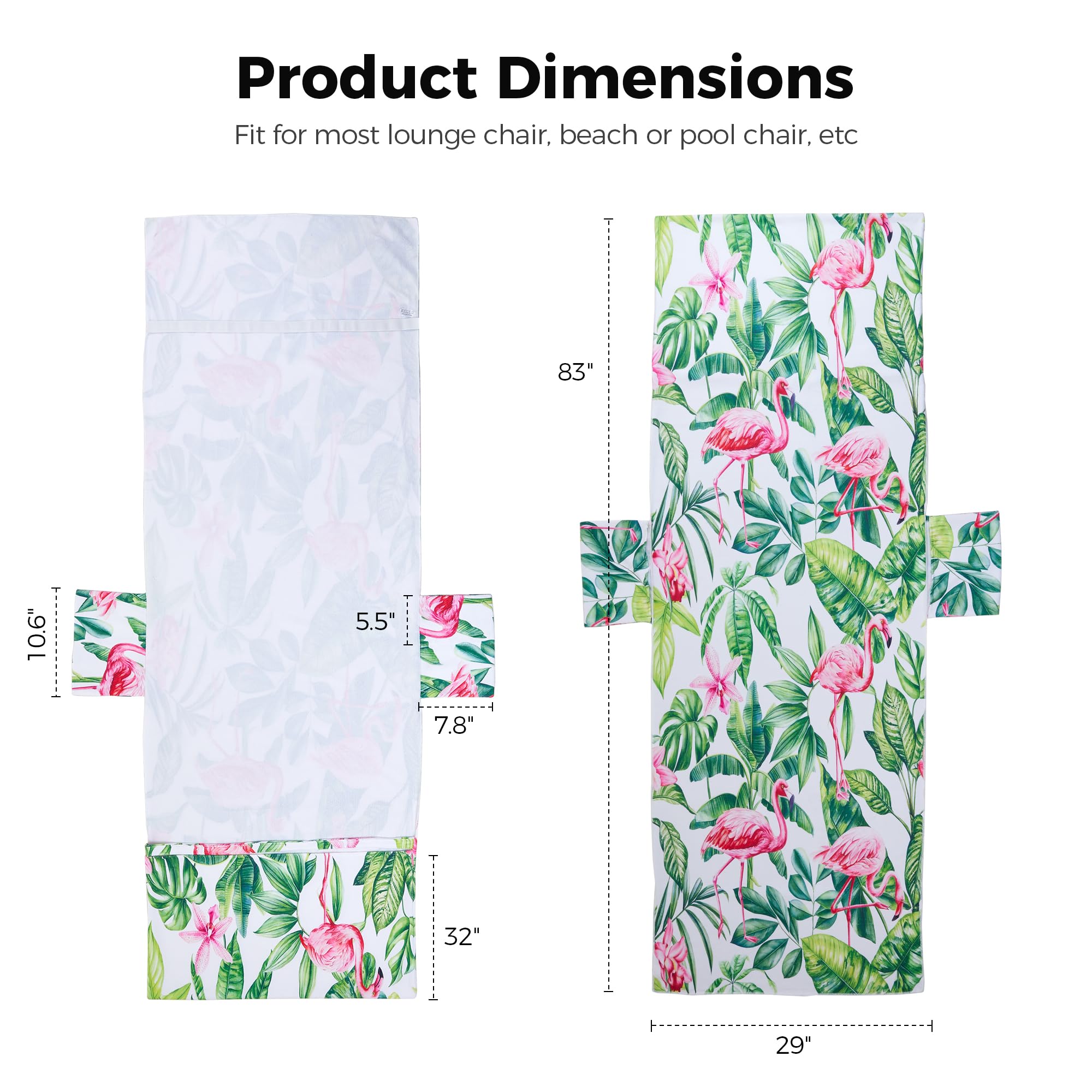 Warmiehomy flamingo covers at beach creating attractive personalized loungers