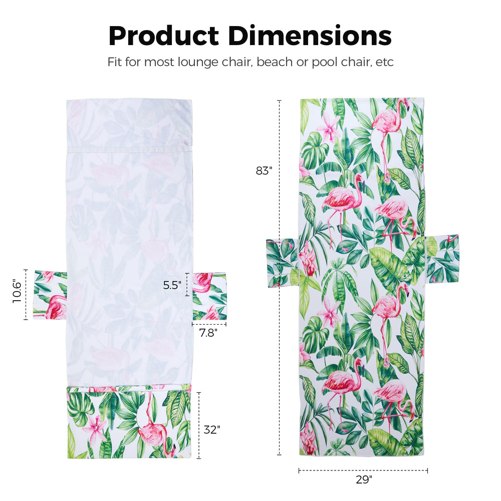 Warmiehomy flamingo covers at beach creating attractive personalized loungers