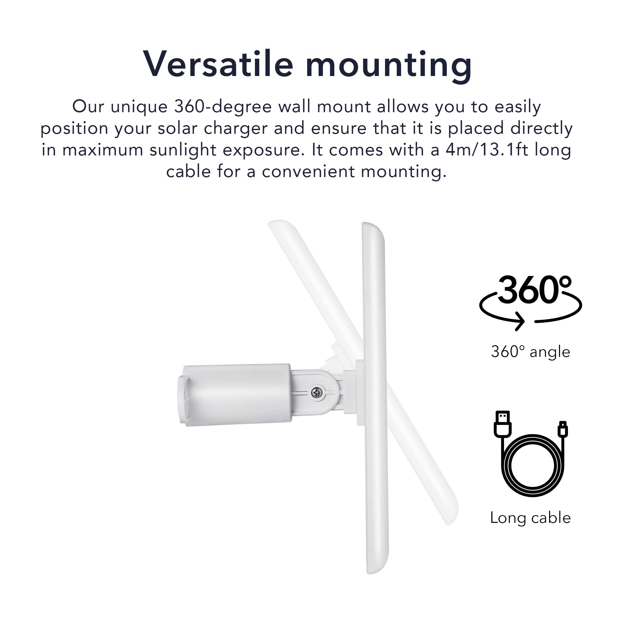 Wasserstein long 4m cable and DC connector providing flexible placement benefit