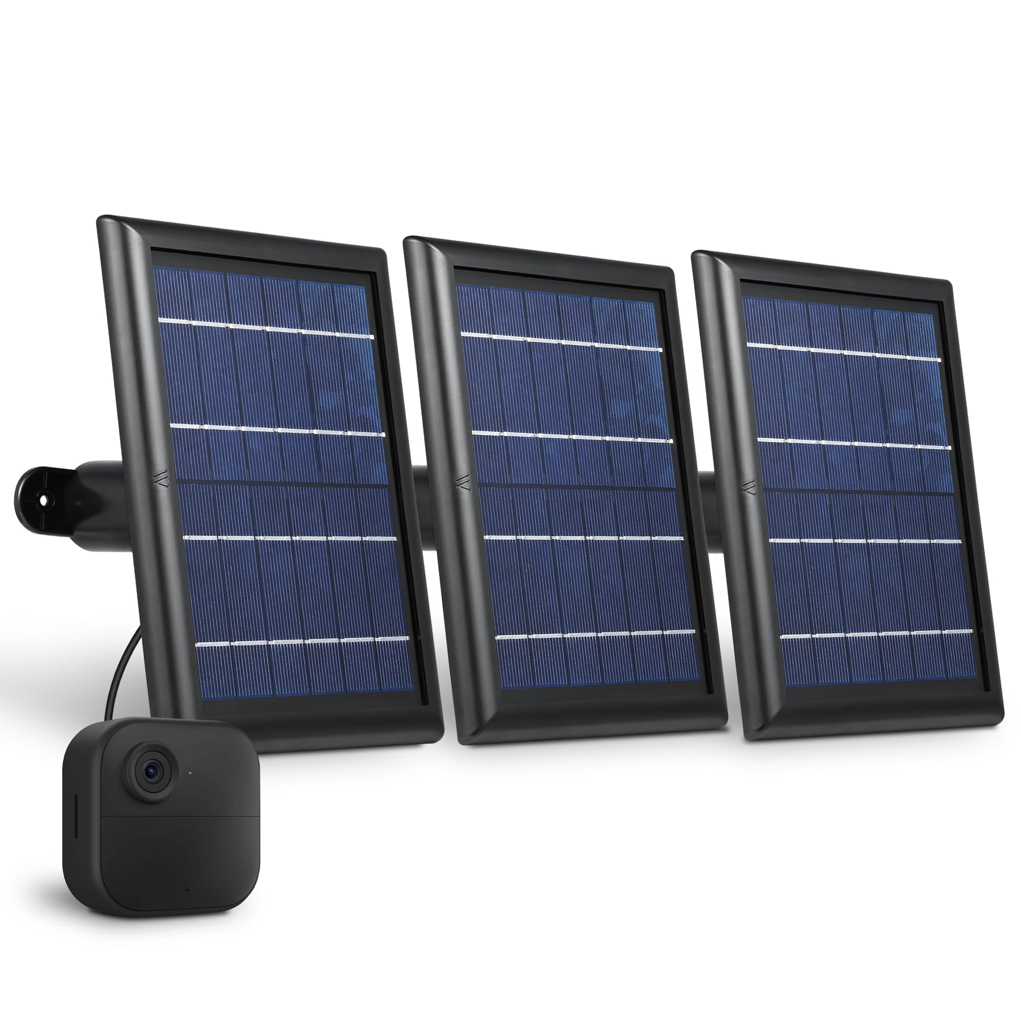 Wasserstein front view of three solar panels showing compact kit benefit