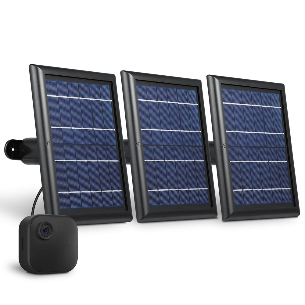 Wasserstein front view of three solar panels showing compact kit benefit
