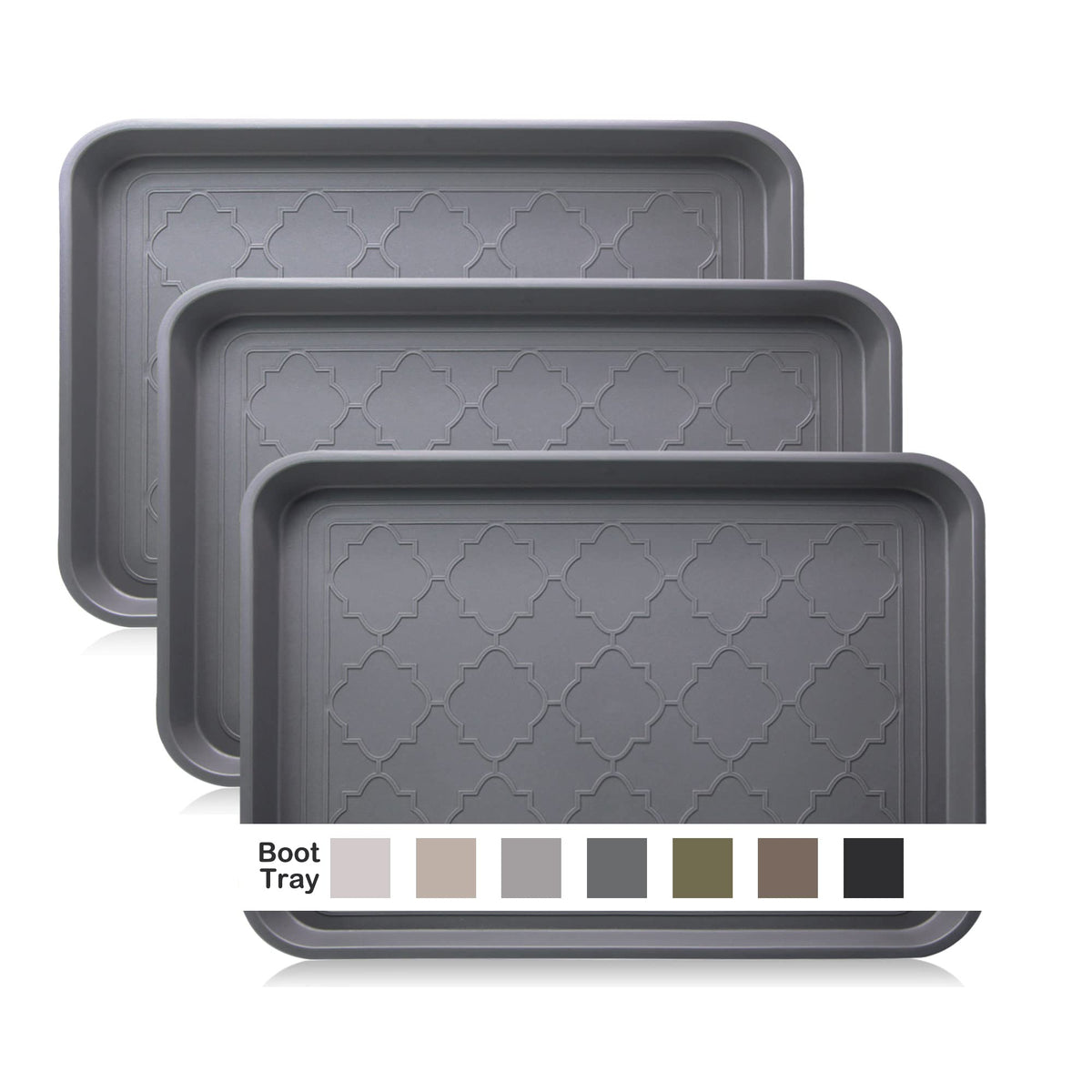 WATANIYA PET front view of three-pack boot trays showing durable design and neat storage