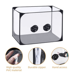 Watayo close-up of elastic arm ports allowing hands-in access with protection