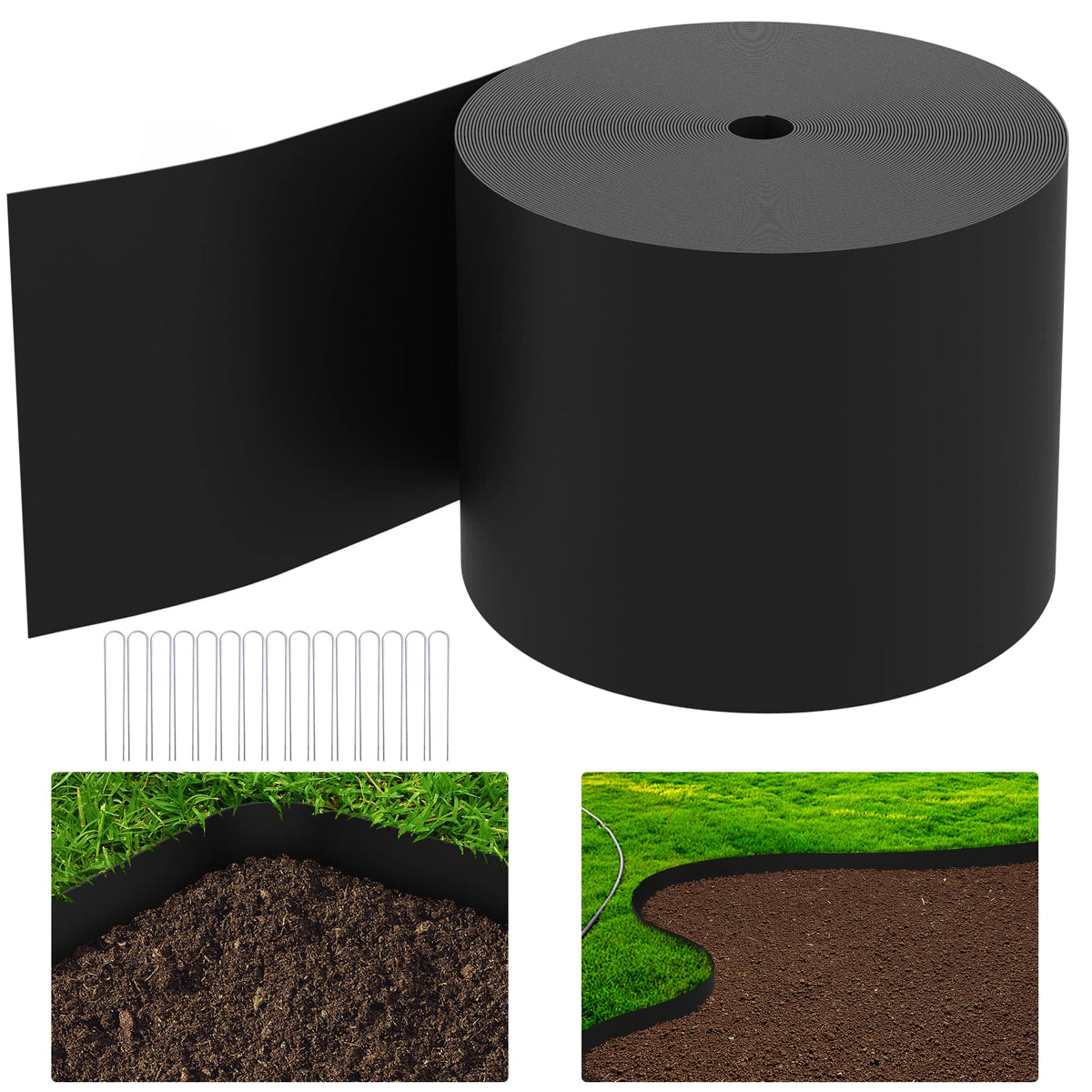Watayo front view of the 50 ft edging coil showing packaging and length benefit