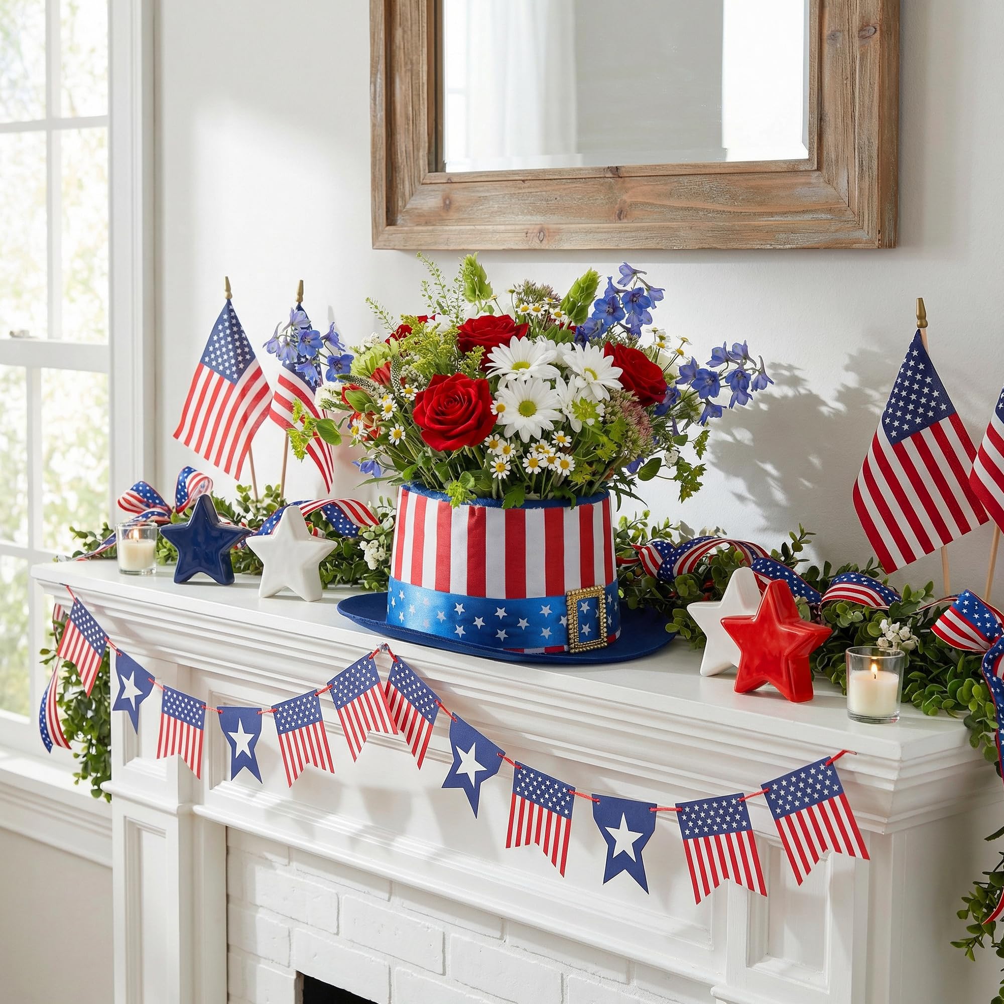 Watayo window sill display demonstrating versatile patriotic decor use