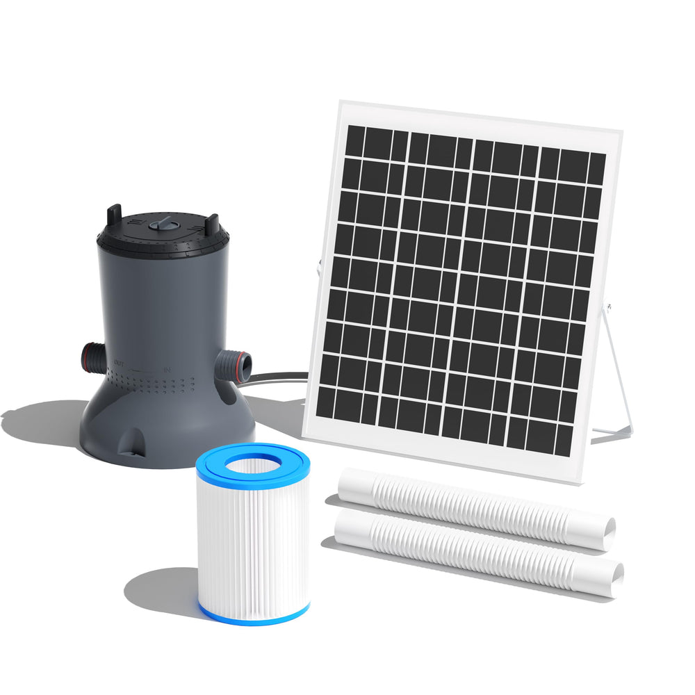 WaterRebirth front packaging showing pump and solar kit benefits
