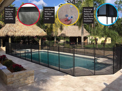 WaterWarden front panel showing full 5' height and black mesh benefit of secure barrier