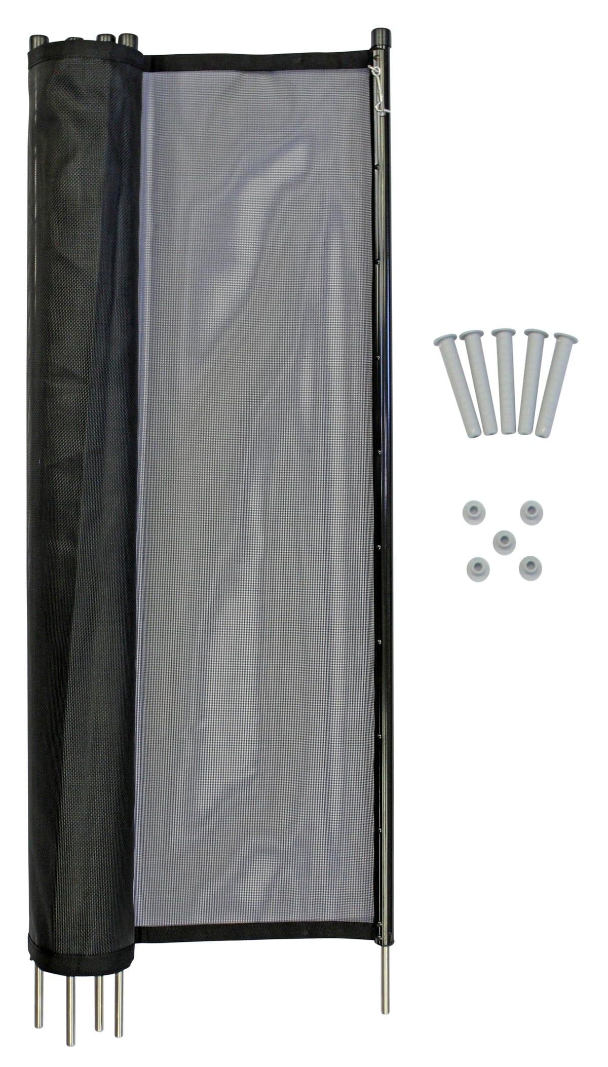 WaterWarden front view of full assembled fence providing clear pool visibility and safety