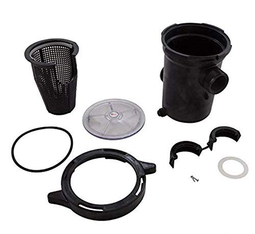 Waterway strainer housing installed on pump demonstrating fit and serviceability