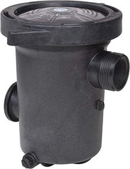 Waterway Hi-Flo clear lid close-up letting you inspect basket quickly