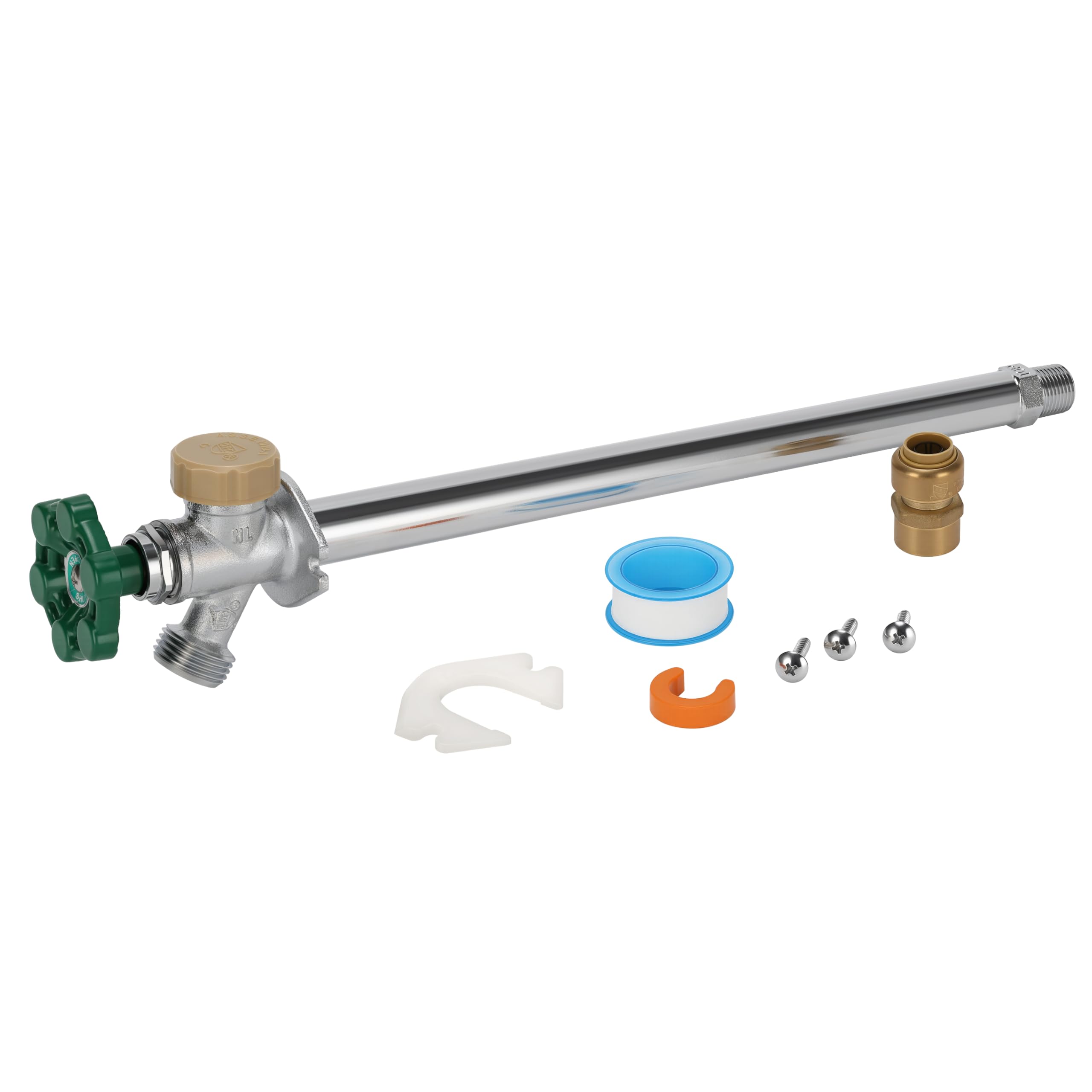 Watflow front view wall-mount sillcock showing durable exterior connection and reliability