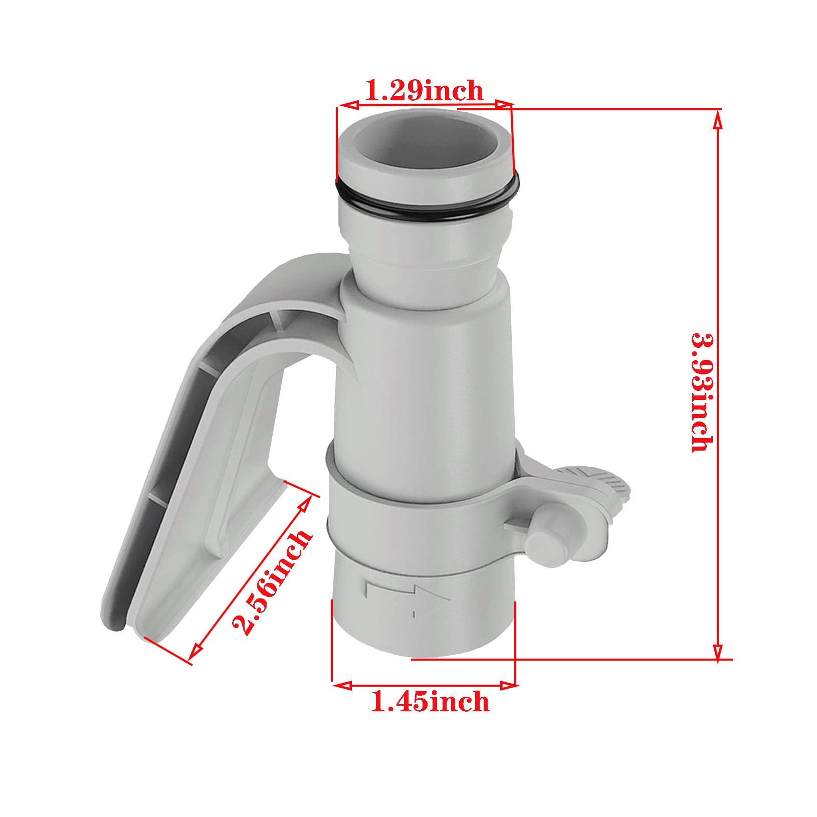 Wauebuly hose adapter mounted on pool wall demonstrating secure connection