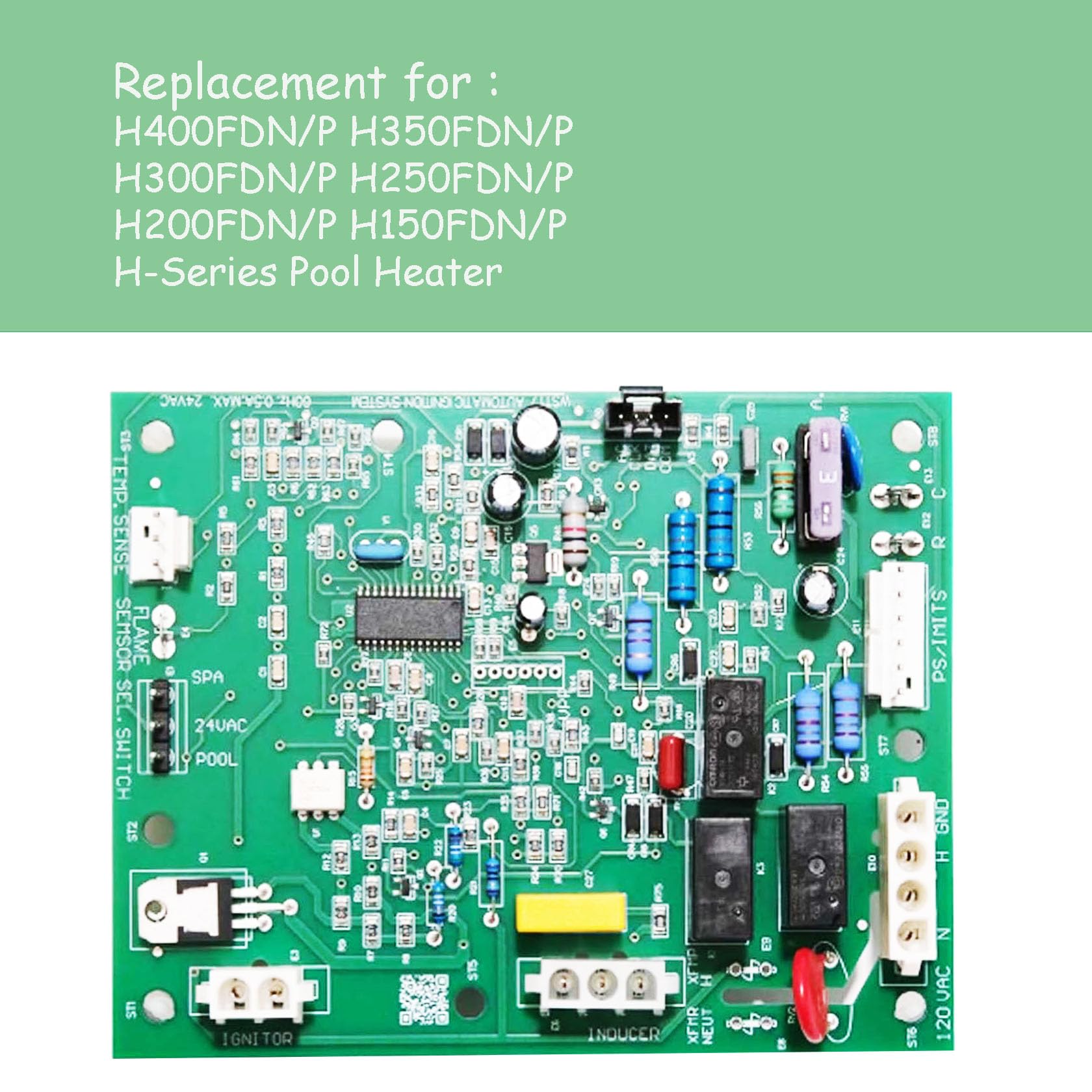 Wauebuly control board beside ruler to show dimensions and confirm correct size for replacement