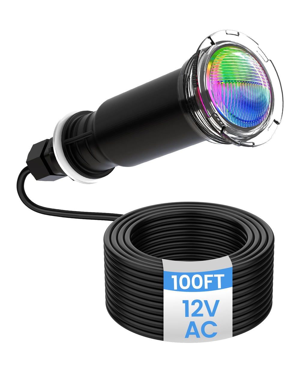 waveejovi front view of pool light showing compact housing and easy replacement benefit