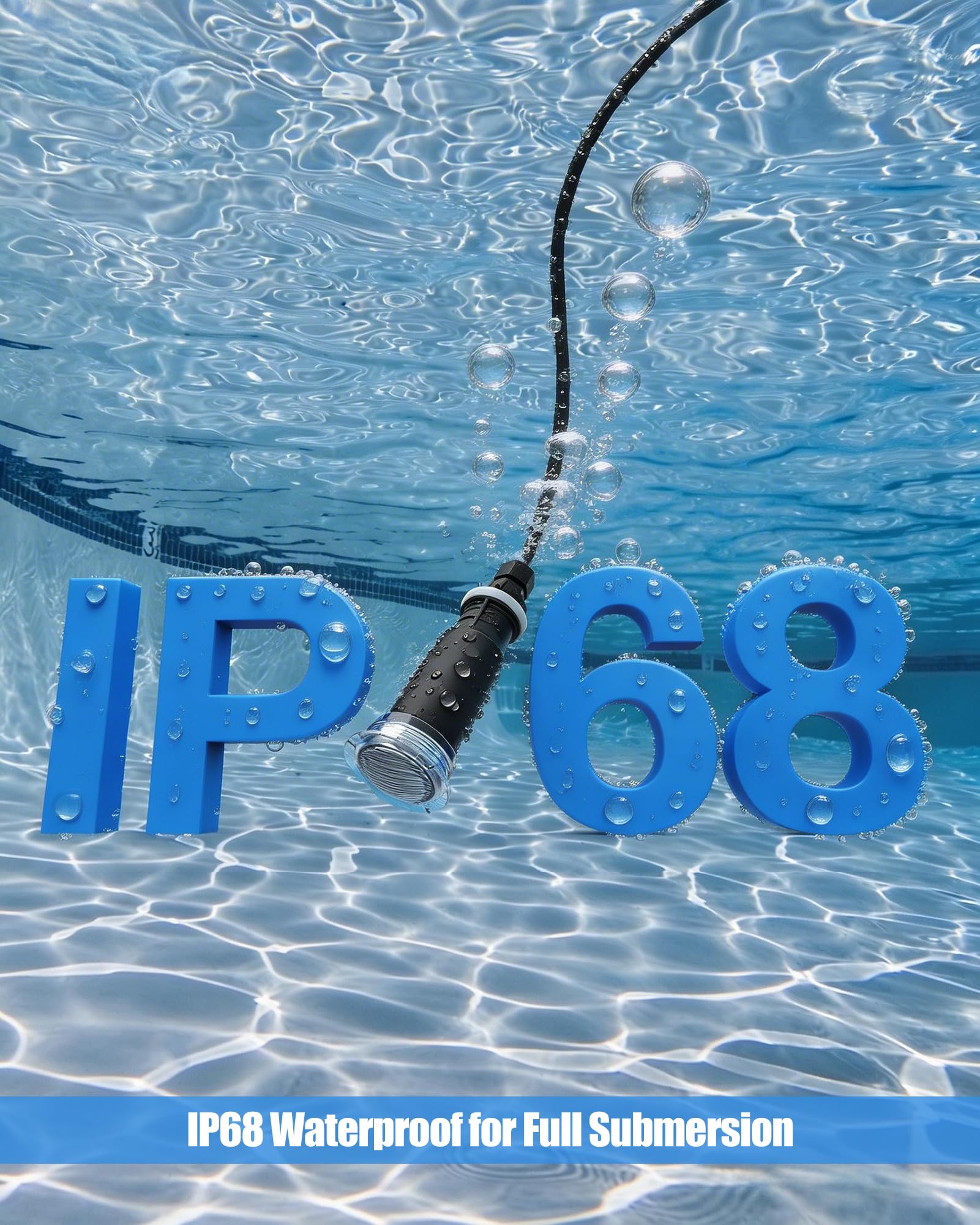 waveejovi mounted inside spa showcasing even underwater illumination