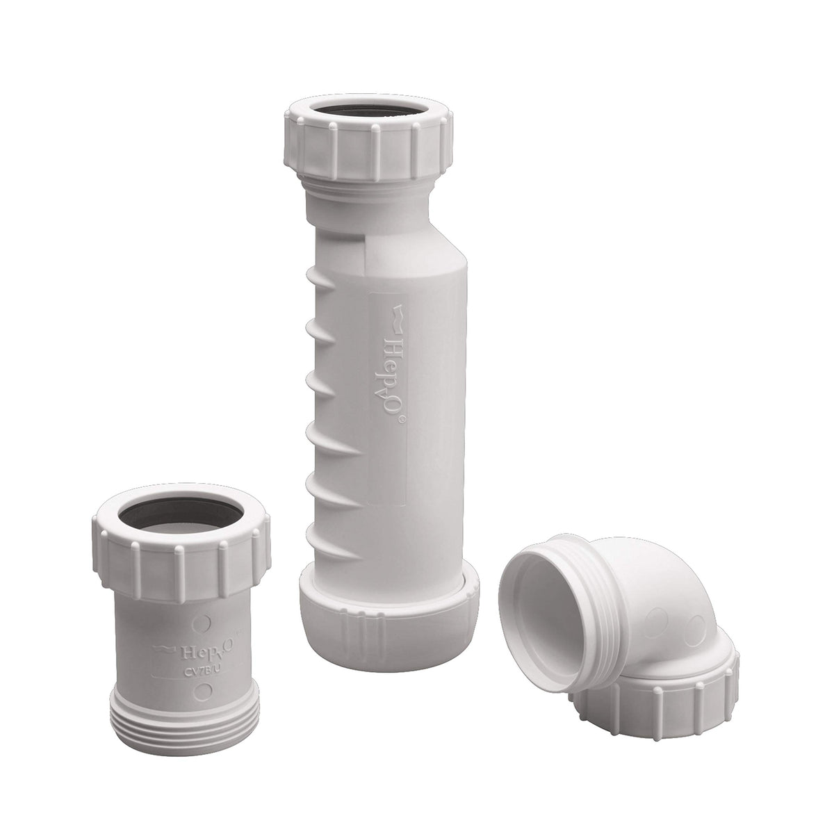 Wavin HepvO front view showing compact 1-1/2" valve and connection benefits
