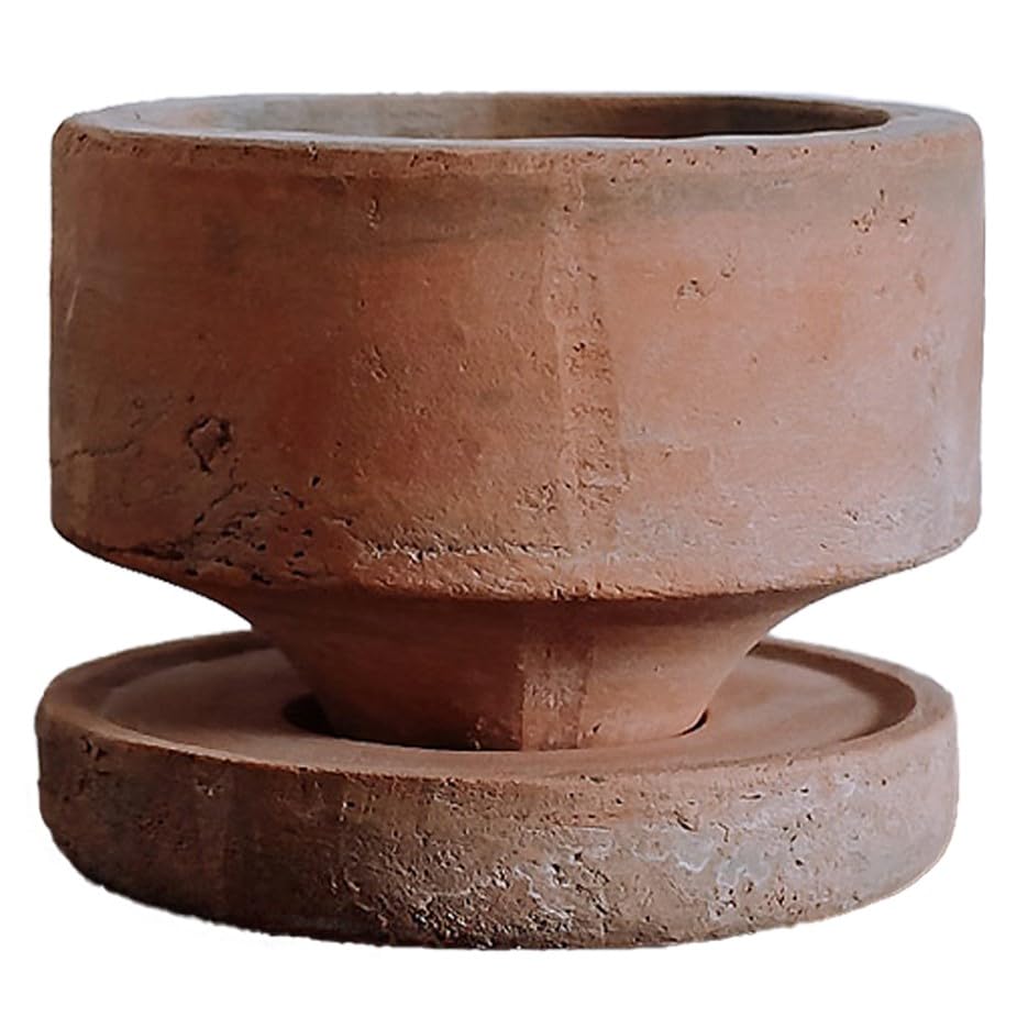 Wavy Studio front view 6-inch terracotta pot showcasing clean lines and rustic appeal