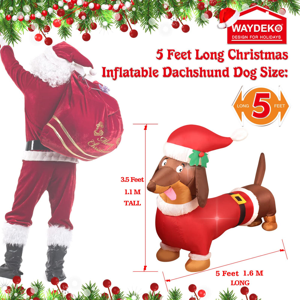 WAYDEKO dachshund illuminated at night creating visible holiday cheer