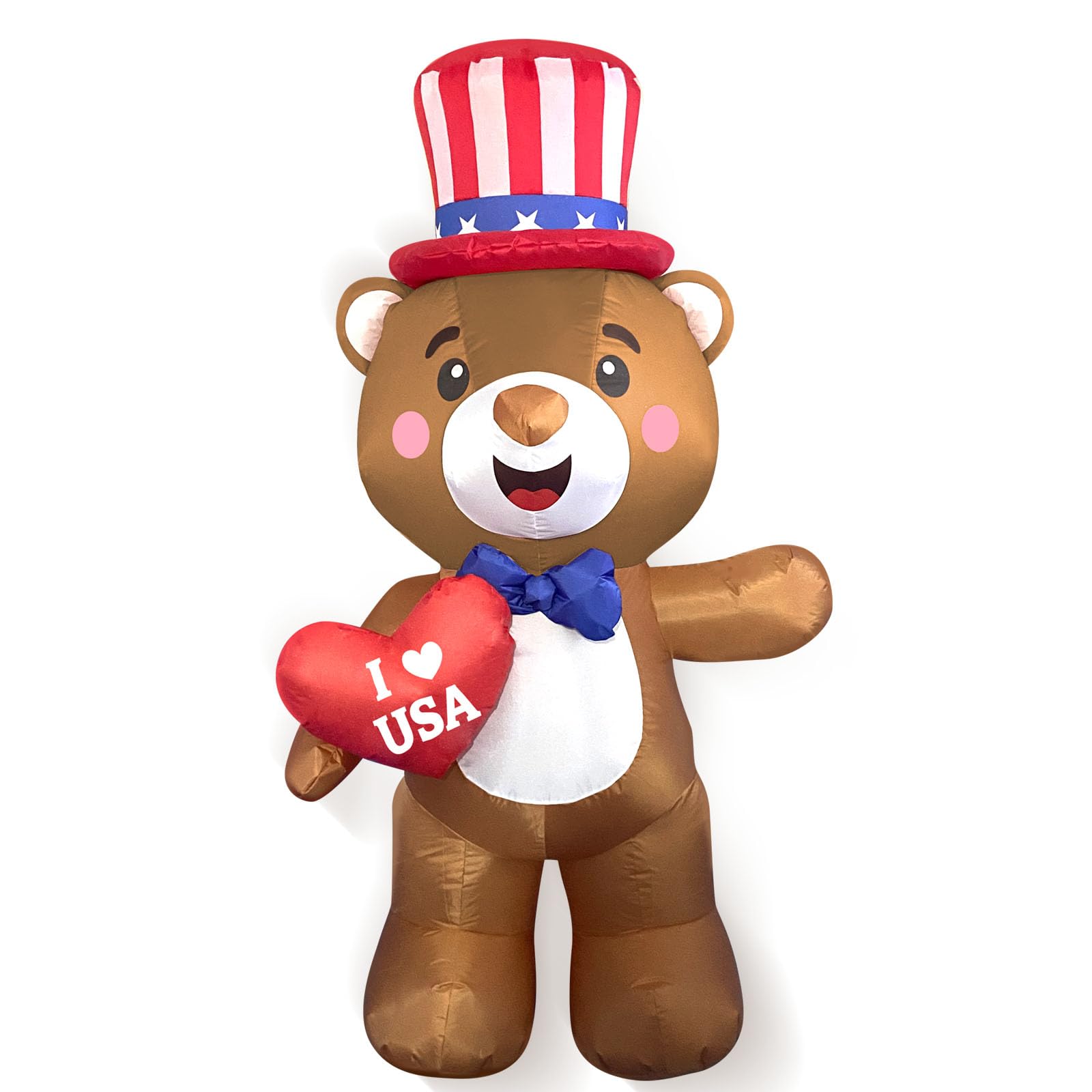 WAYDEKO front view 5ft bear lighting yard, boosts curbside patriotism