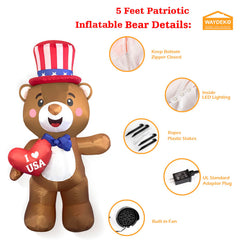 WAYDEKO illuminated bear at night enhances evening holiday visibility