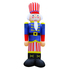 WAYDEKO illuminated nutcracker at night creating bright yard display