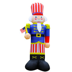 WAYDEKO nutcracker front view showing patriotic colors and tall presence