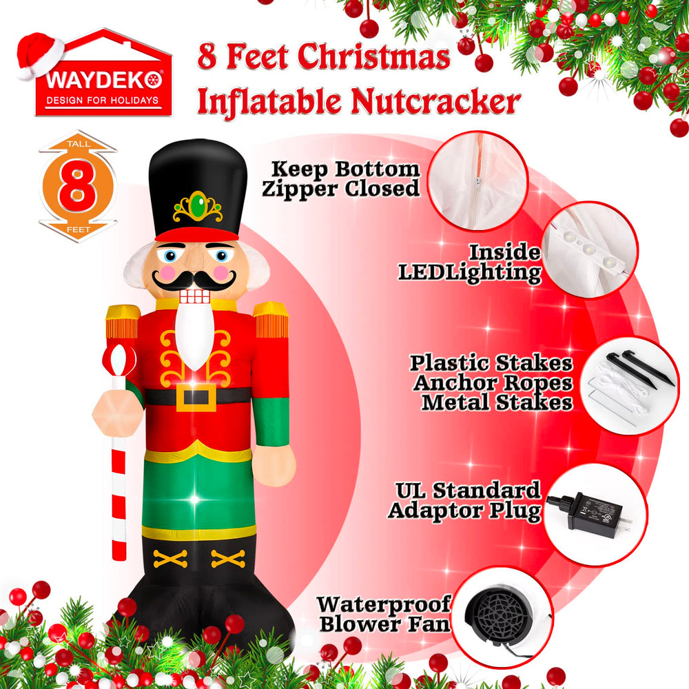 WAYDEKO Nutcracker next to doorway showing 8-foot scale for impact