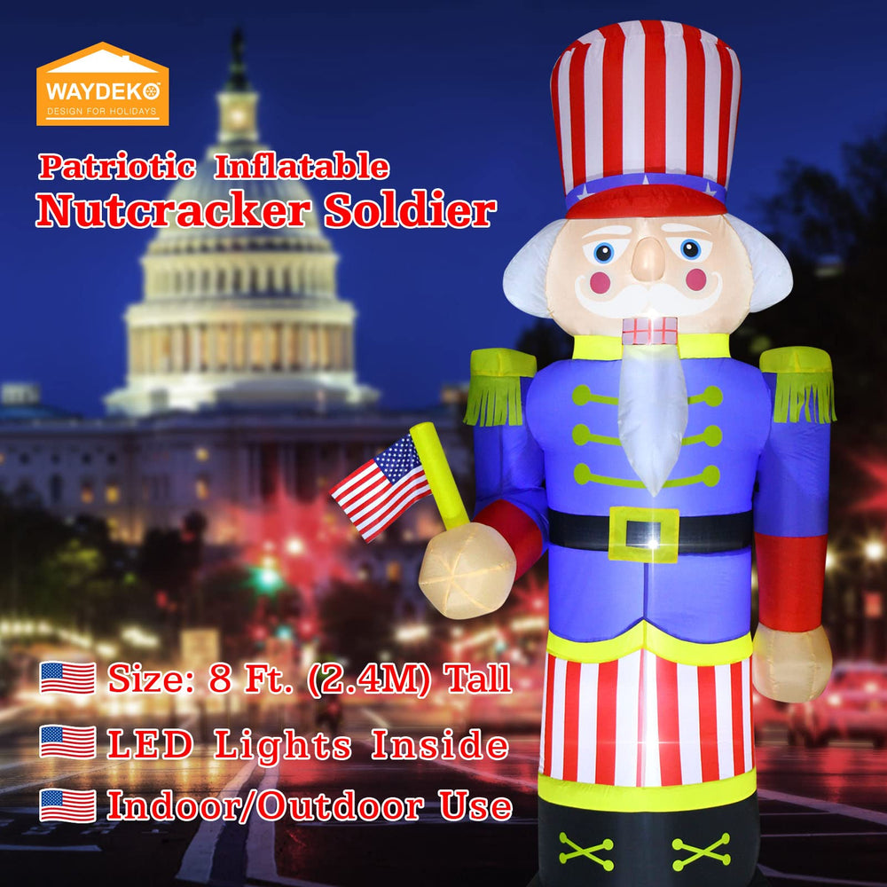 WAYDEKO nutcracker size comparison next to a person illustrating scale