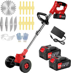 WBCjszfc front view with wheel showing stable cutting for easier mowing