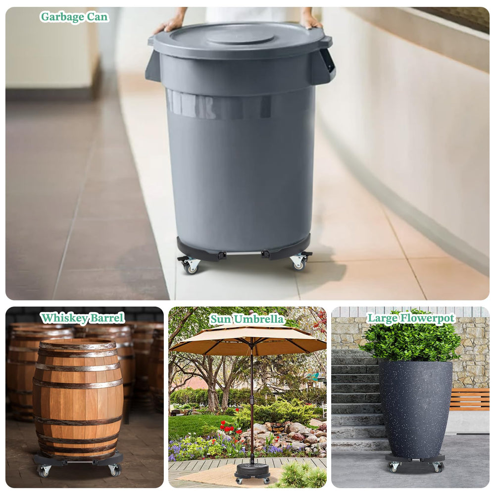 W B D WEIBIDA dolly under large ceramic planter demonstrating heavy-load support