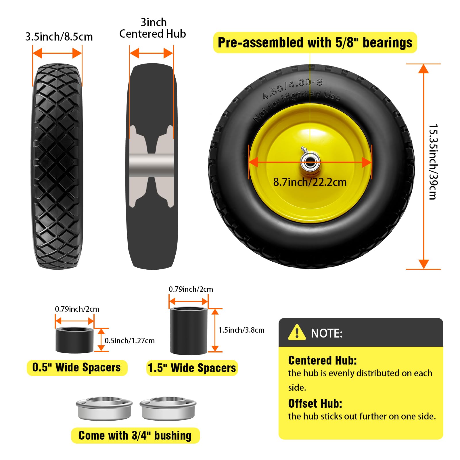 Wbuosz close-up of polyurethane tread highlighting puncture resistance and long wear