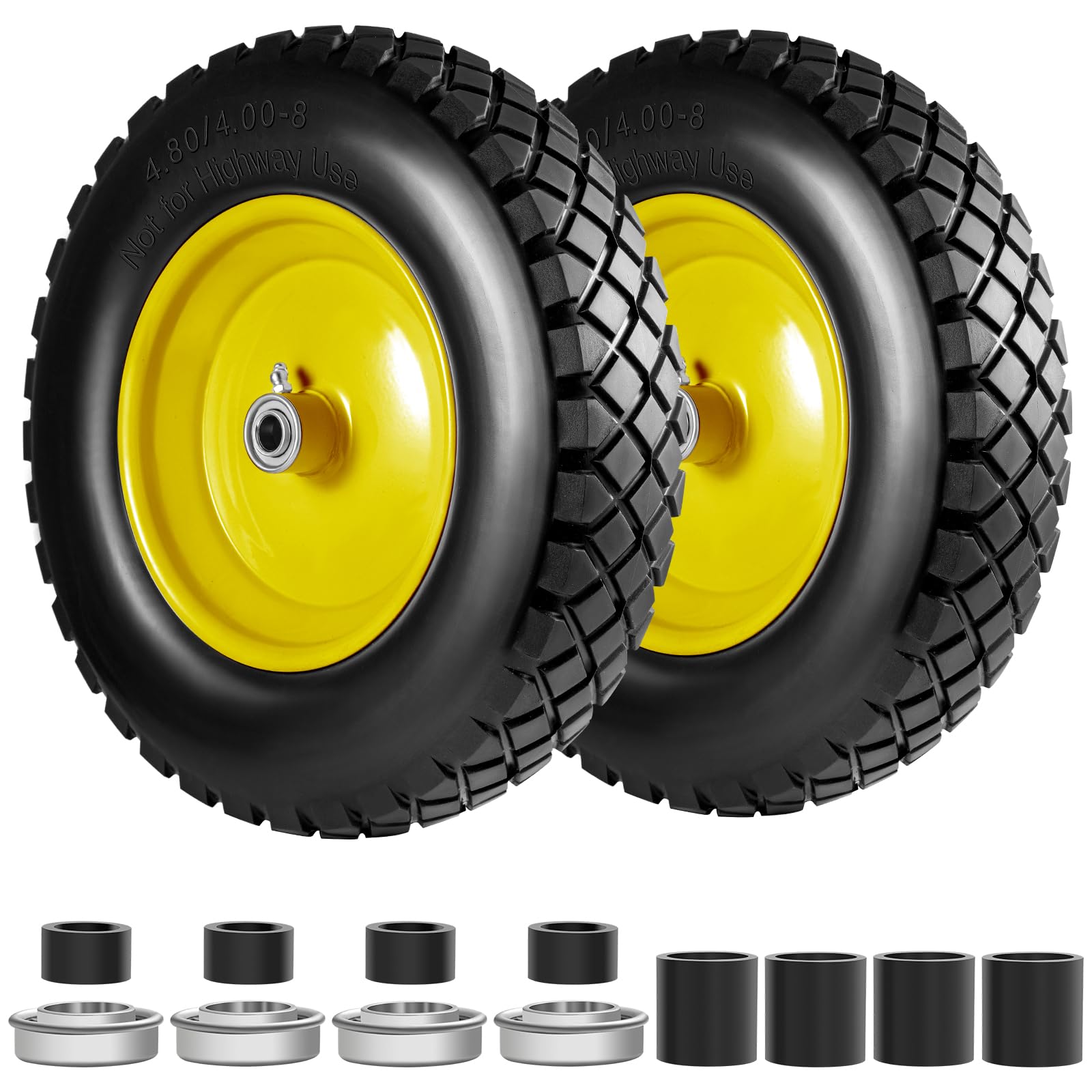 Wbuosz front view of solid wheel showing sturdy rim and pre-assembled hub, durable replacement