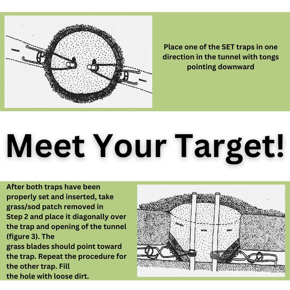WCS NoMol wooden stakes with traps illustrating easy location marking benefit