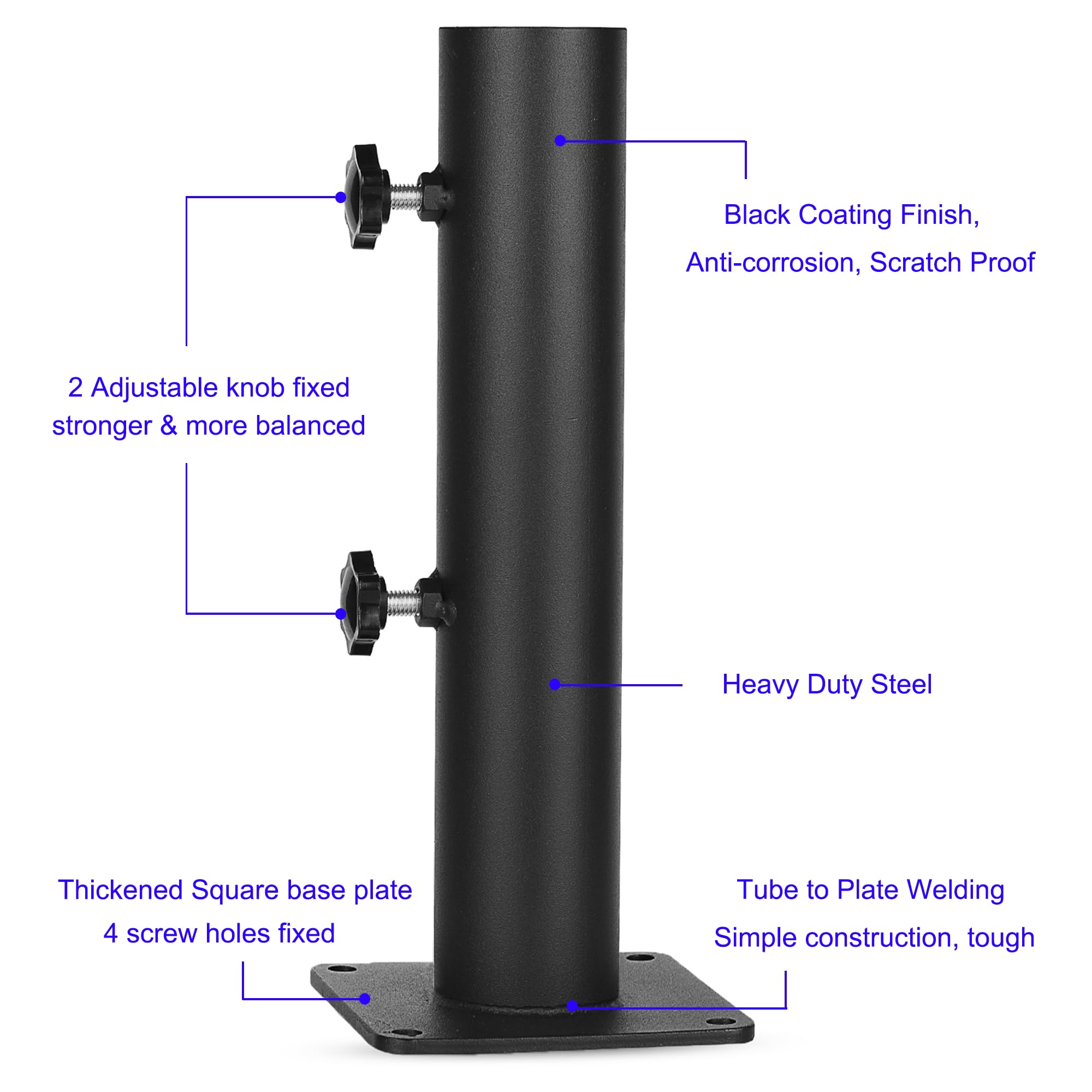Wdwlbsm close-up of thickened steel tube showing durable strength benefit