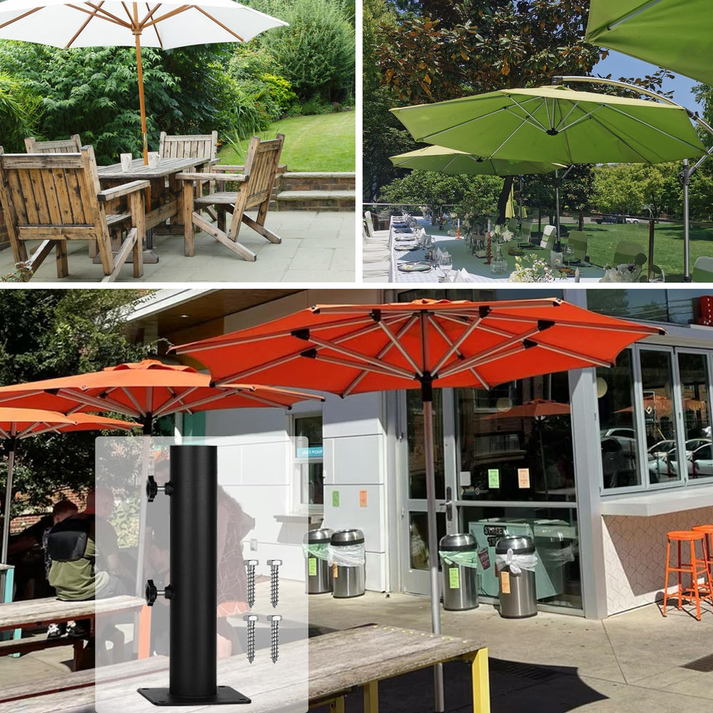 Wdwlbsm patio scene with mounted umbrella showing tidy outdoor shade benefit